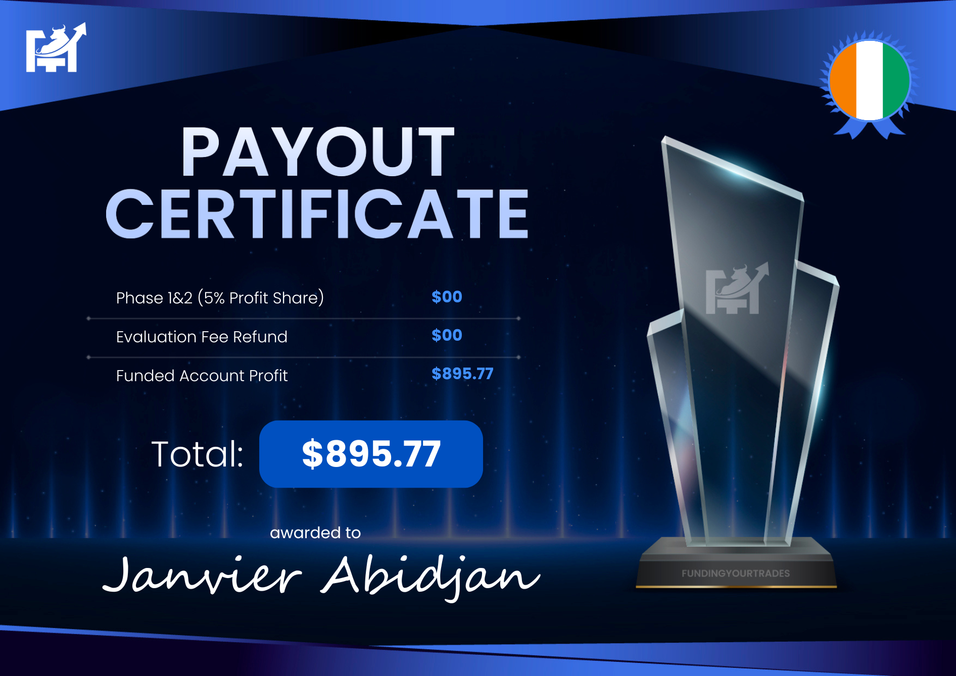 Payout Certificate – Janvier Abidjan